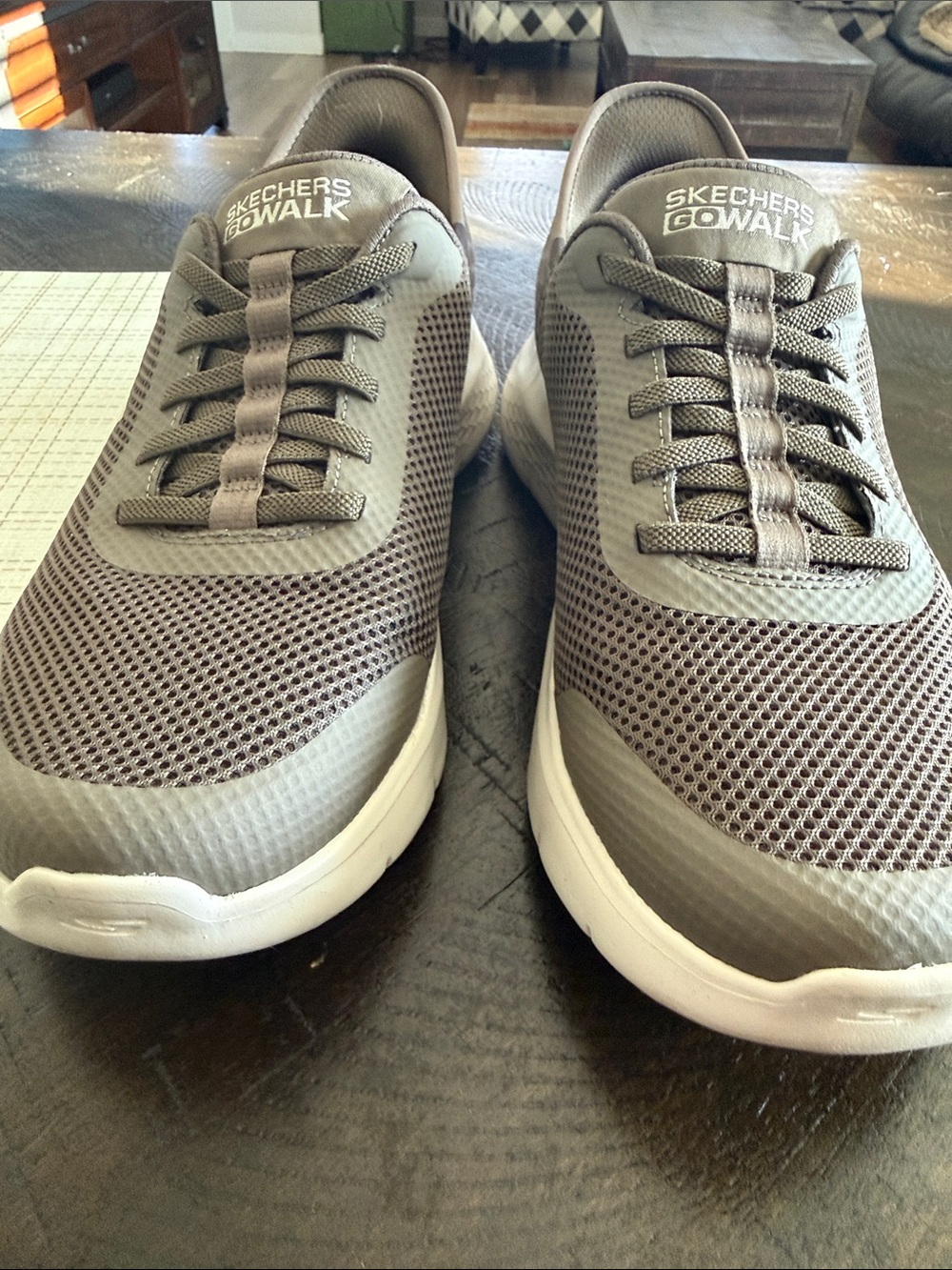 Skechers GOwalk Men's Gray Mesh Slip-On Sneakers